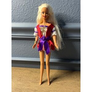 Vintage Barbie Doll 1990s Patriotic Cheerleader Outfit Red White Blue